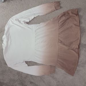 NWOT Wild Fable sweater dress long sleeves w/ side pockets Cream to Brown Small